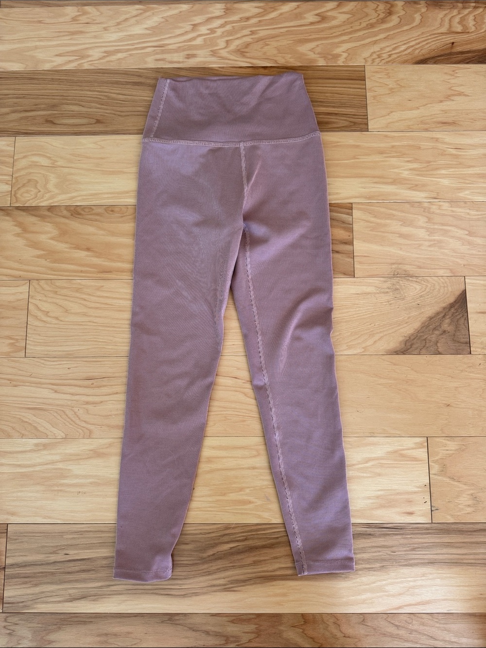 Beyond yoga heather rib midi high waisted legging pink